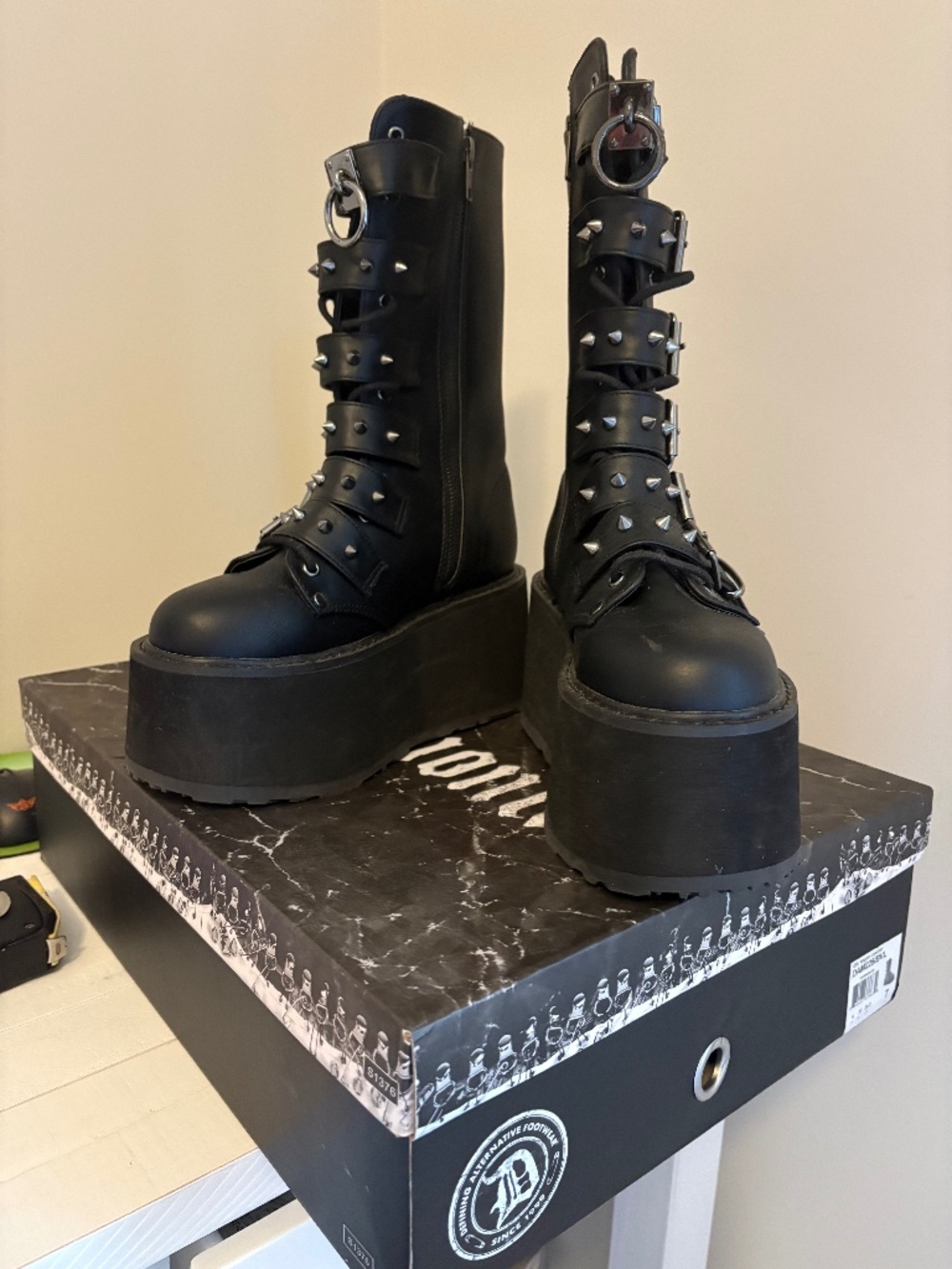 Demonia Platform Black Boots
